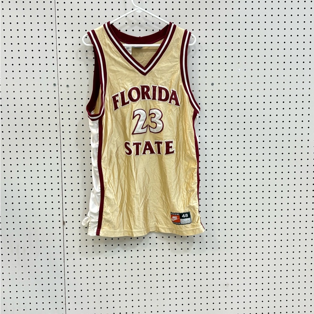 New Nike Team Sports Florida State 23 Basketball Jersey Gold/Maroon Size 48. XL